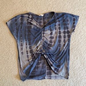 Blue and Purple Tie Dye cropped tee